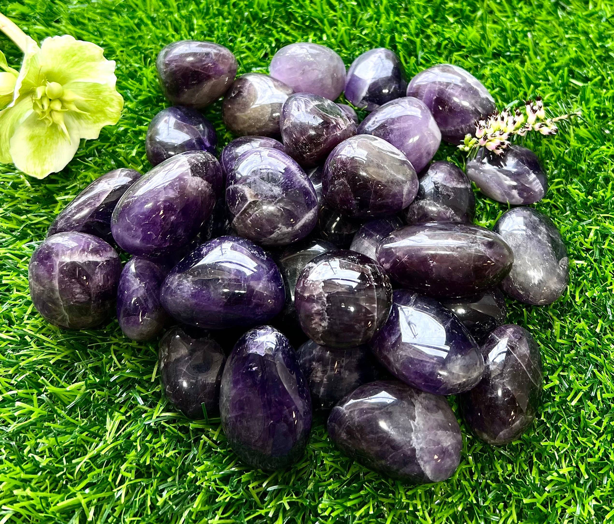 Chevron Amethyst Tumbled Crystal