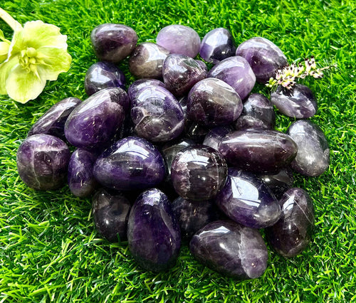 Chevron Amethyst Tumbled Crystal