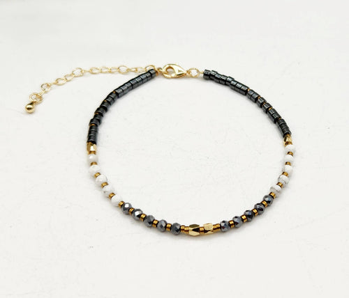 PAIN RELIEF-Terahertz/Howlite/Hematite Bracelet-3mm