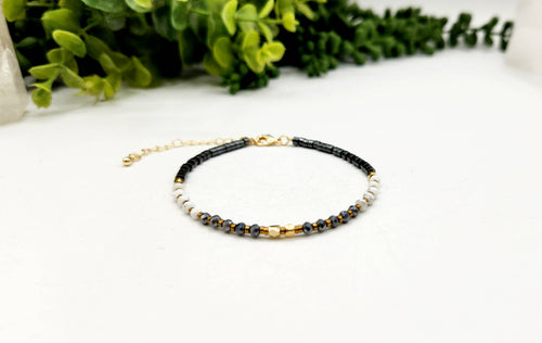 PAIN RELIEF-Terahertz/Howlite/Hematite Bracelet-3mm