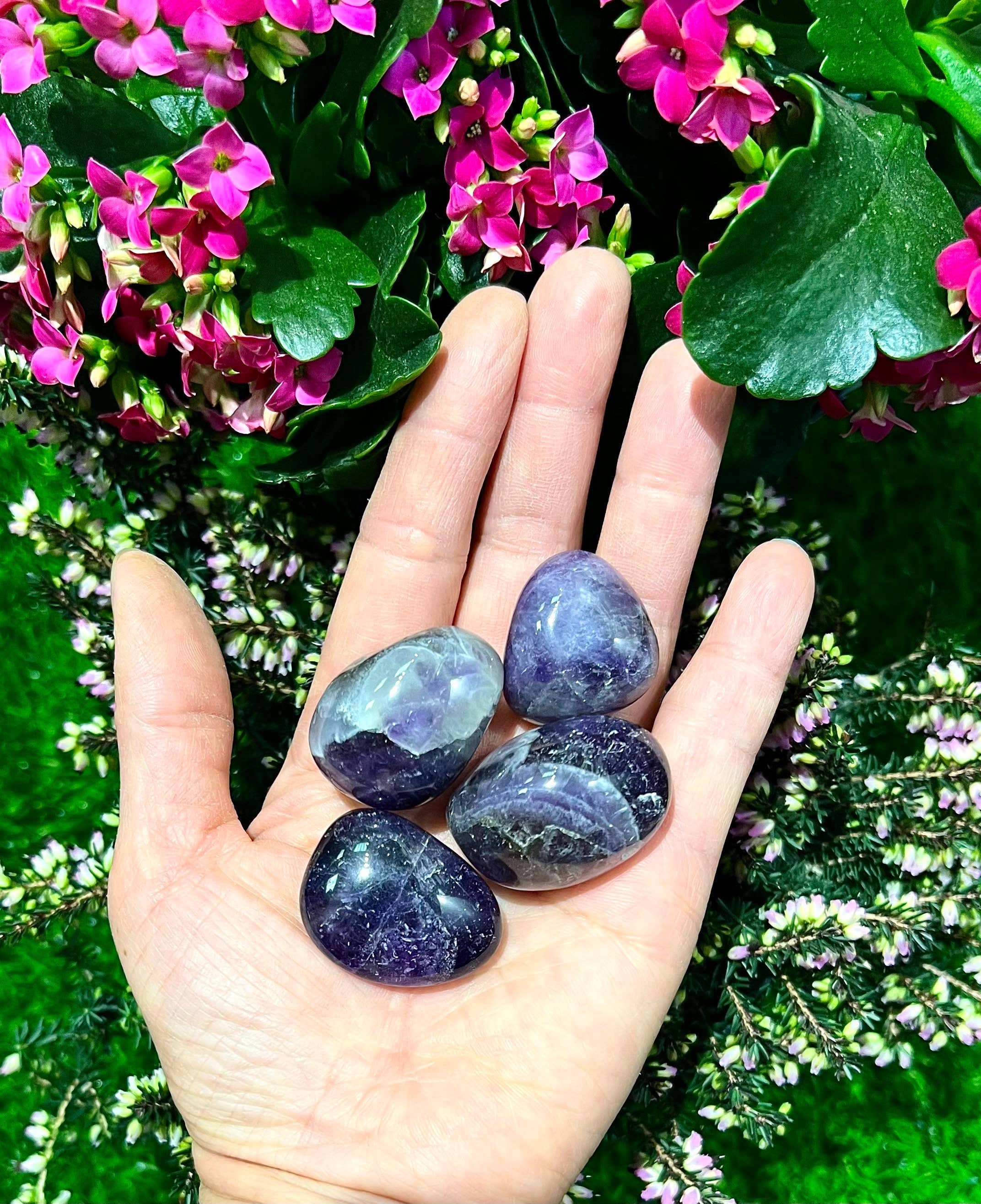 Chevron Amethyst Tumbled Crystal