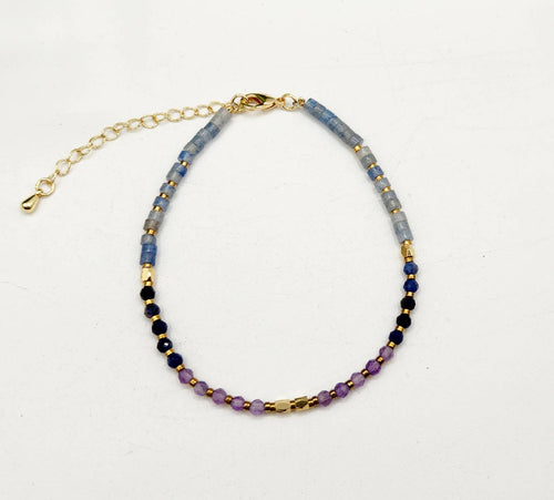 ANXIETY SUPPORT-Amethyst/Sodalite/Blue Aventurine -Bracelet