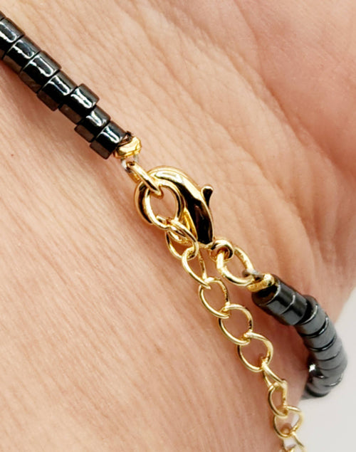PAIN RELIEF-Terahertz/Howlite/Hematite Bracelet-3mm