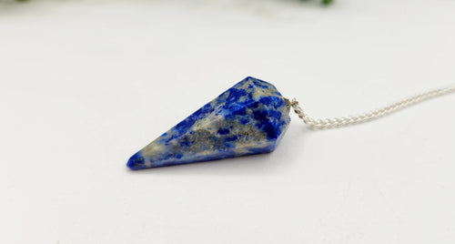 Lapis Lazulli Pendulum with Silver Color Chain