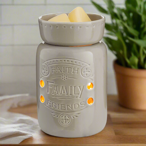 Faith, Family, Friends Ceramic Tart Wax Warmer