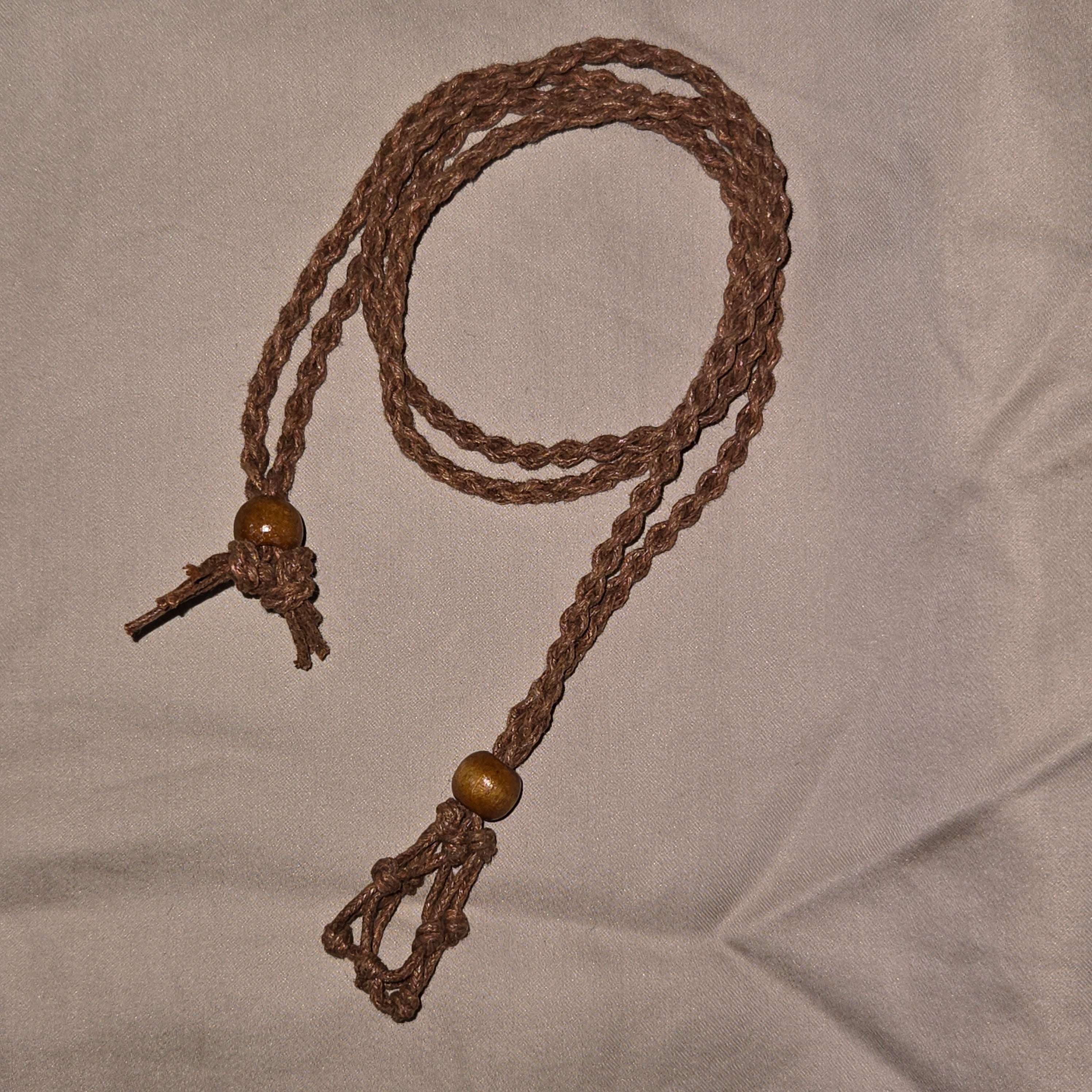 Adjustable Crystal Cage Braided Cord Necklace